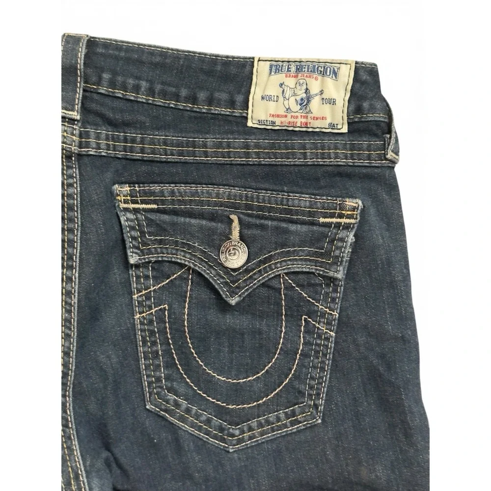 True Religion Womens Dark Wash Hi Rise Boot Jeans Pants Size 32
